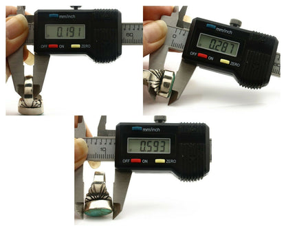 Navajo Ring .925 Silver Kingman Turquoise Artist Signed Apache C.80's