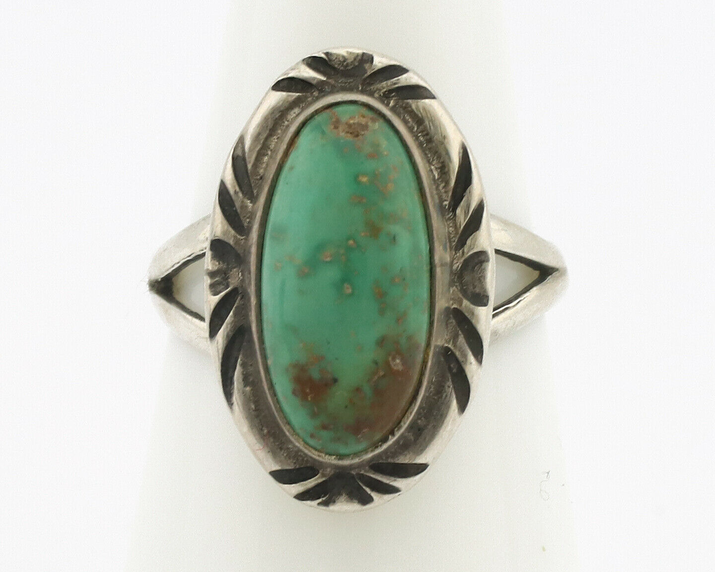 Navajo Ring .925 Silver Natural Mined Turquoise Native Artist C.80's
