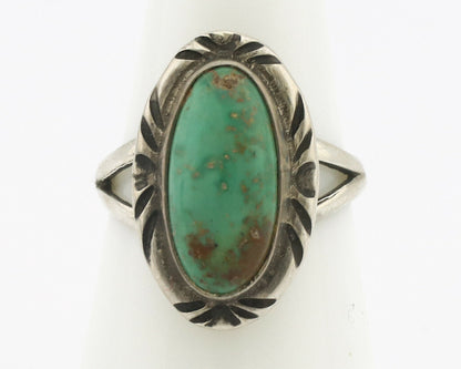 Navajo Ring .925 Silver Natural Mined Turquoise Native Artist C.80's