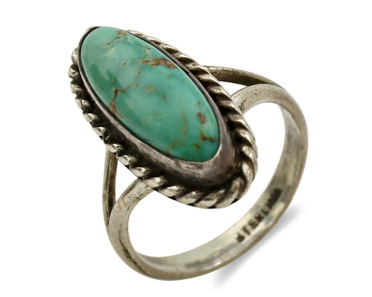 Navajo Ring .925 Silver Nevada Turquoise Artist Native American C.1980's