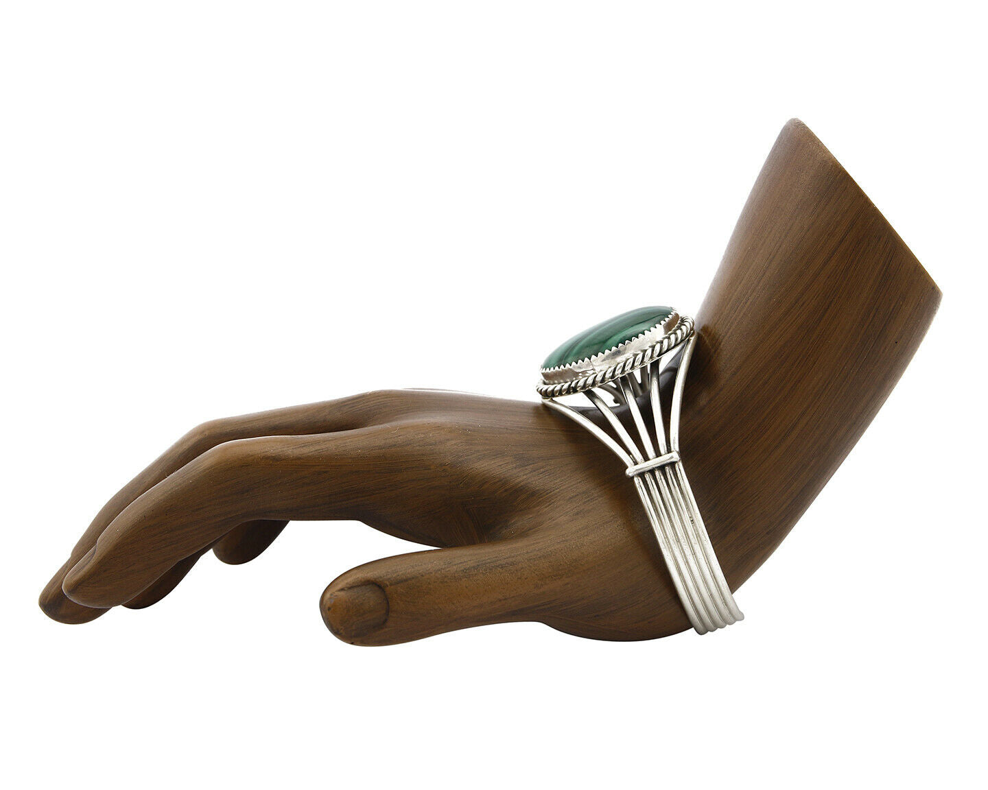 Women's Navajo Bracelet .925 Silver Natural Mined Malachite Native American C90s