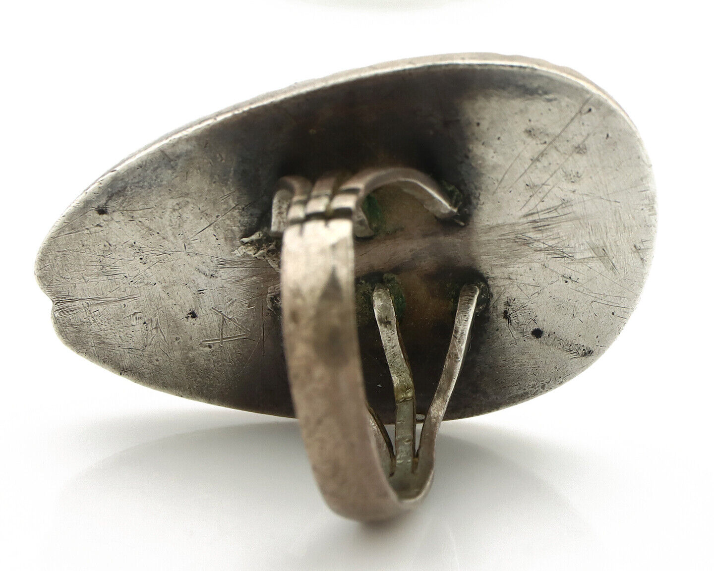 Navajo Ring 925 Silver Natural Turquoise Native Artist C.1980's