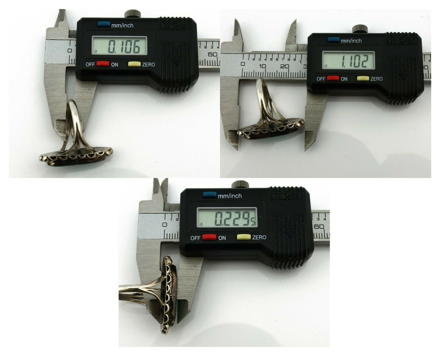 Navajo Ring .925 Silver Natural Blue Turquoise Artist Signed SC C.80's