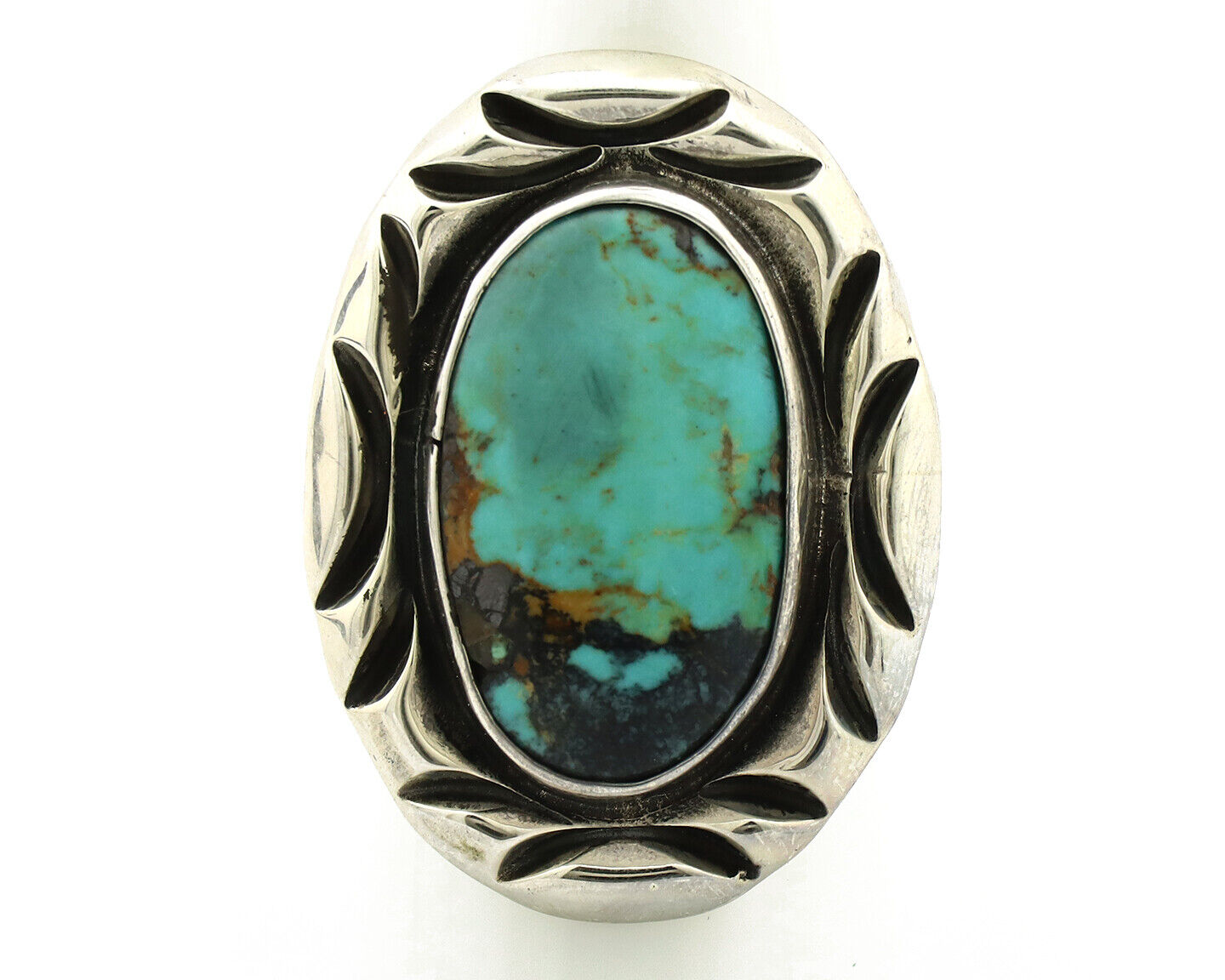 Navajo Ring 925 Silver Turquoise Mountain Artist Signed C Montoya C.80's