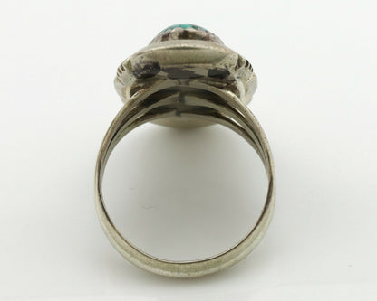 Navajo Ring .925 Silver Kingman Turquoise Native American Artist C.1980's