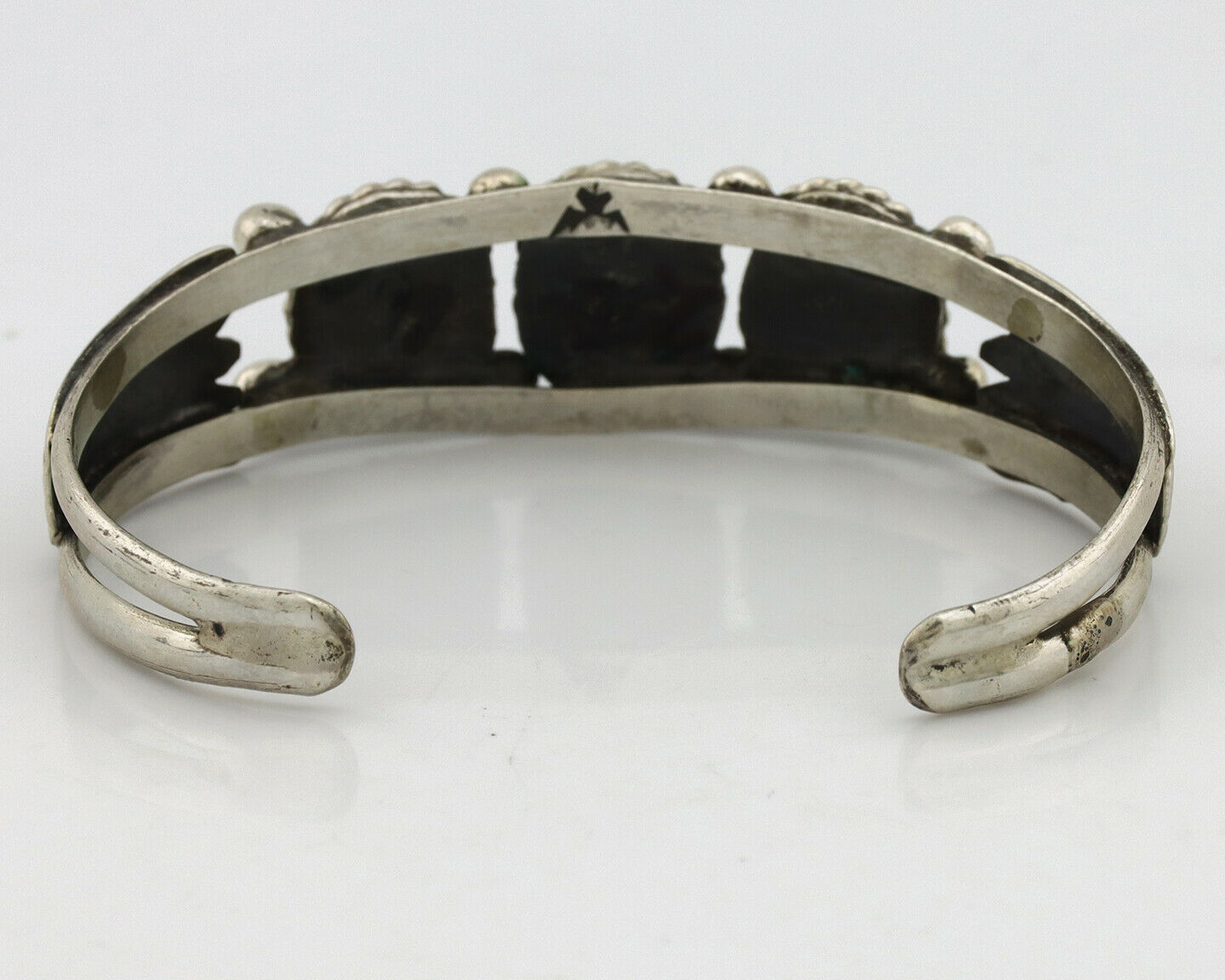 Navajo Bracelet .925 Silver Arizona Turquoise Artist Signed C Montoya Circa 80's