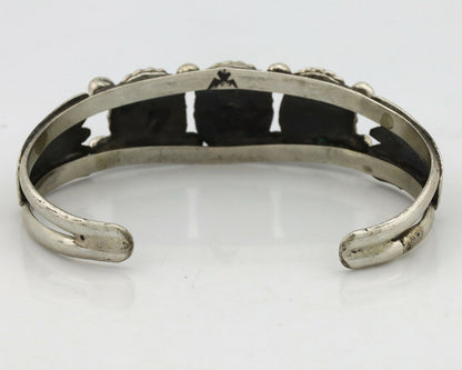 Navajo Bracelet .925 Silver Arizona Turquoise Artist Signed C Montoya Circa 80's