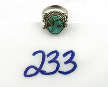 Navajo Ring .925 Silver Natural Blue Turquoise Artist Signed MC C.80's