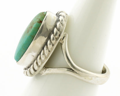 Navajo Ring .925 Silver Natural Mined Turquoise Artist Signed Gecko C.80's