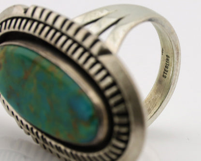 Navajo Ring .925 Silver Nevada Turquoise Native American Artist C.1980's