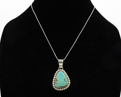Navajo Necklace 925 Silver Arizona Turquoise Native American Artist Signed C80's