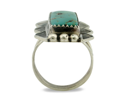 Navajo Ring .925 Silver Natural Aqua Turquoise Artist Signed S C.80's