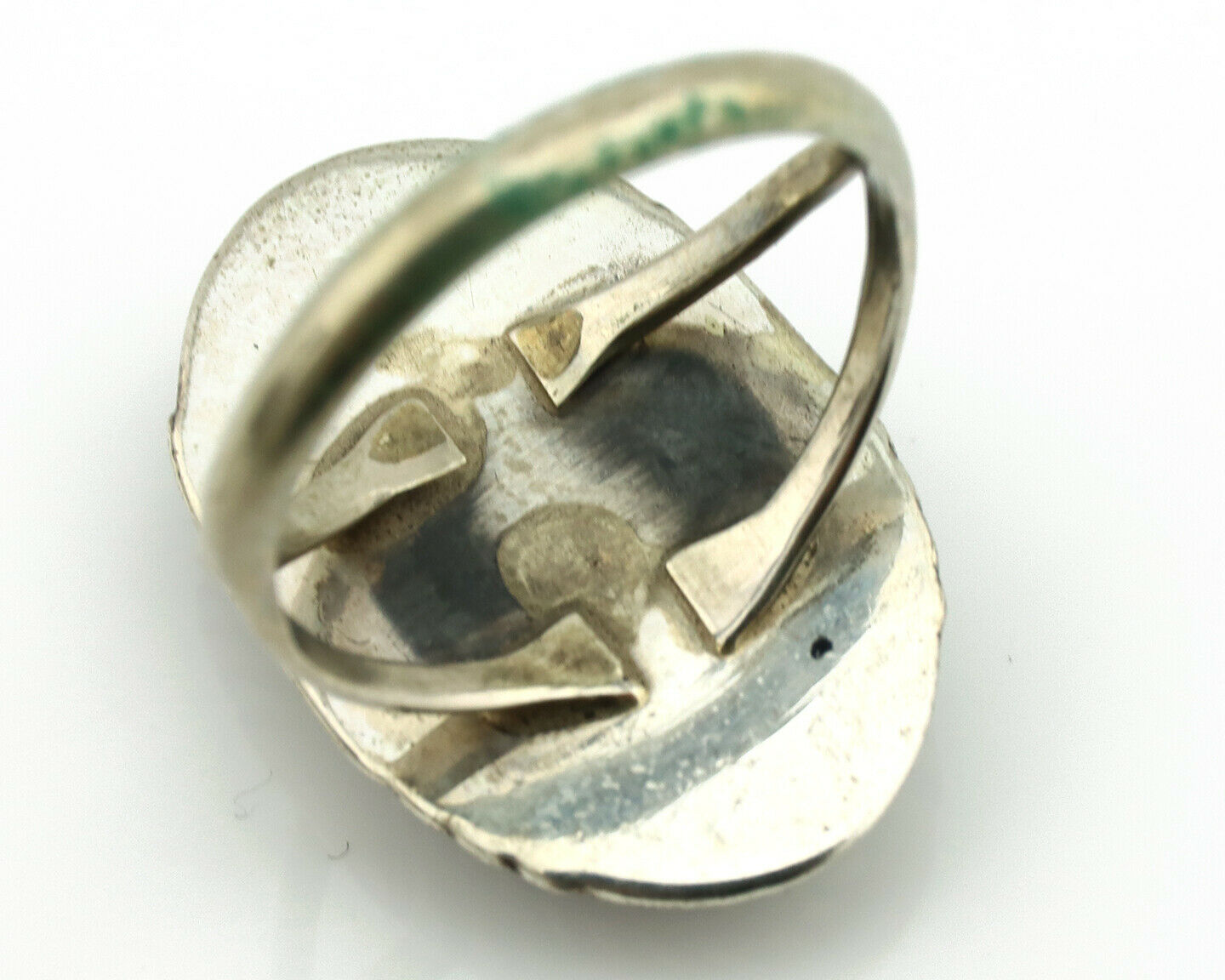 Navajo Ring .925 Silver Royston Turquoise Native American Artist C.1980's