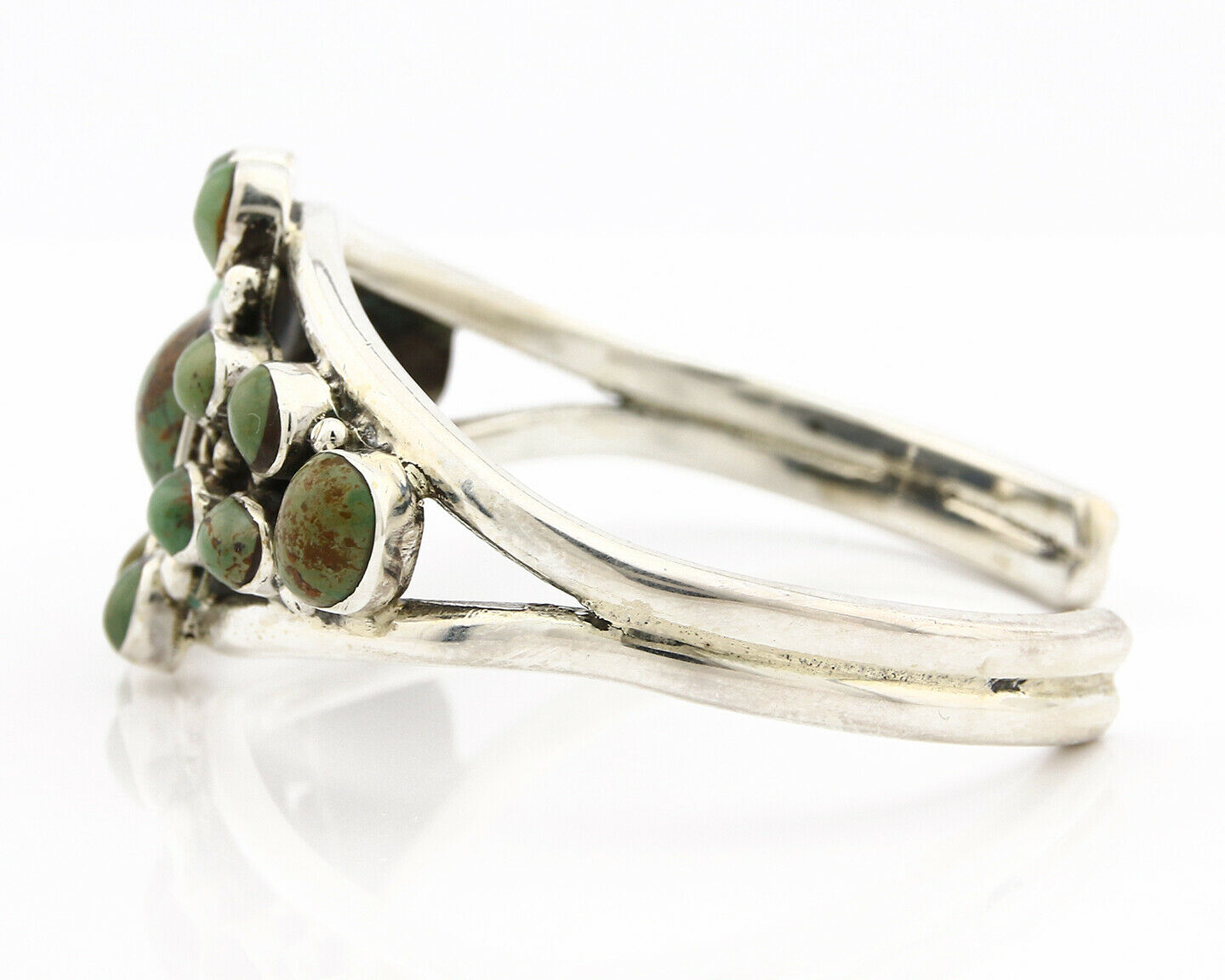 Navajo Bracelet 925 Silver Turquoise Cuff Artist LY Native C.80's