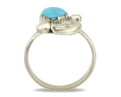 Zuni Ring 925 Silver Natural Mined Blue Turquoise Artist Signed Simplicio C.80's