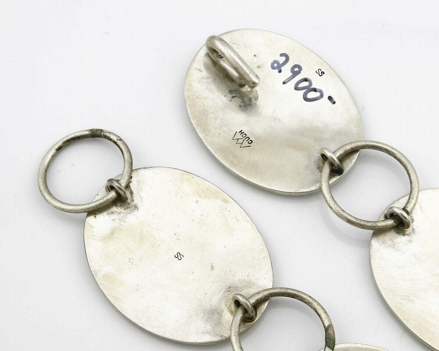 Hopi Concho Belt .925 SOLID Sterling Silver Signed Casey Cuch Overlay C.80's