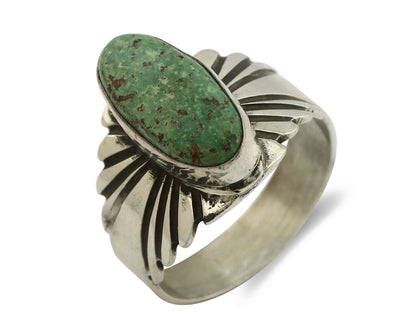 Navajo Ring .925 Silver Blue Green Arizona Turquoise Artist Signed Apache C.80's