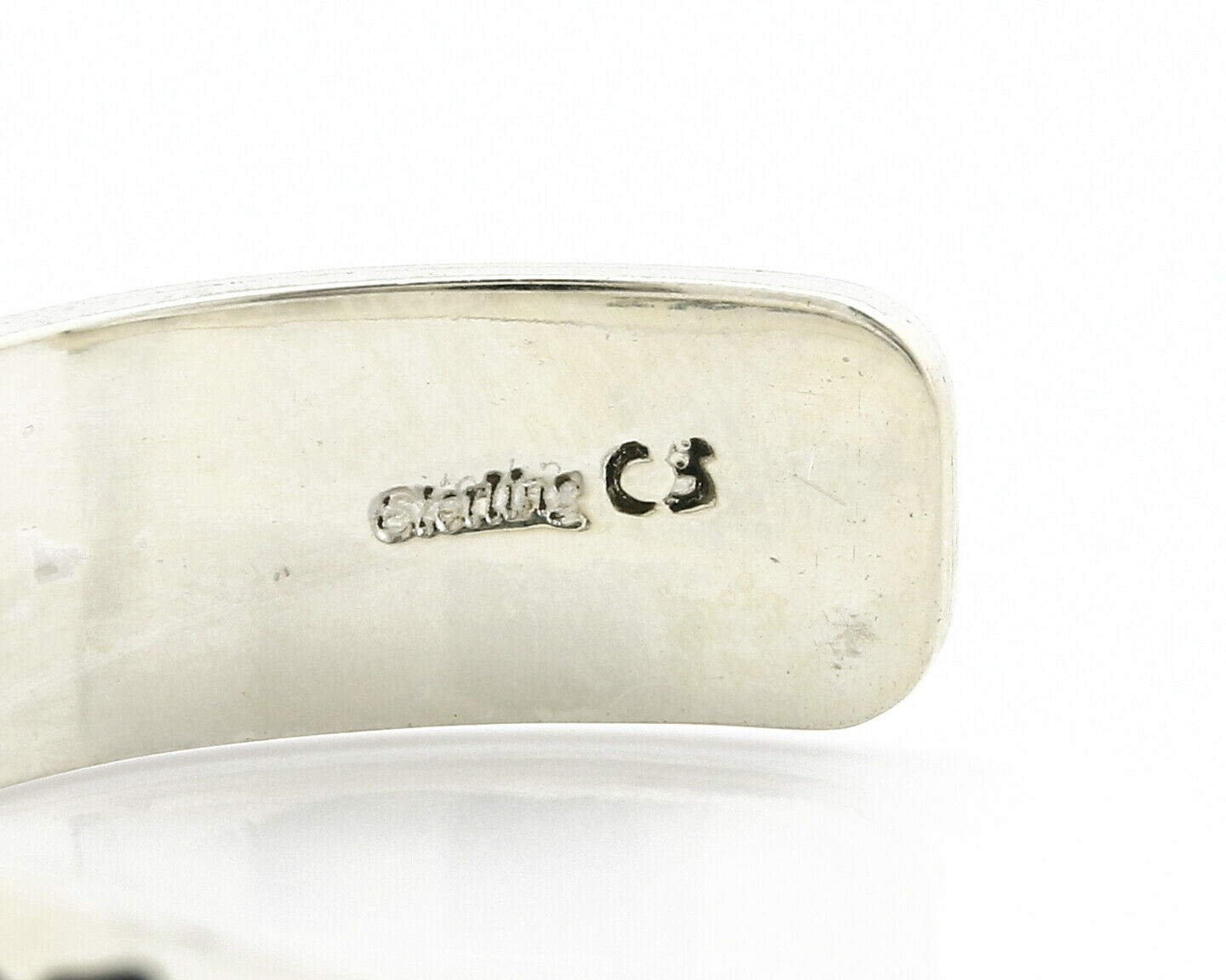 Women's Navajo Bracelet .925 Silver Handmade Cuff Signed CS C.80's