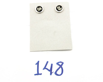 Navajo Eagle Head Earrings .925 Silver 14k SOLID Yellow GOLD MM Rogers & NJ C.80