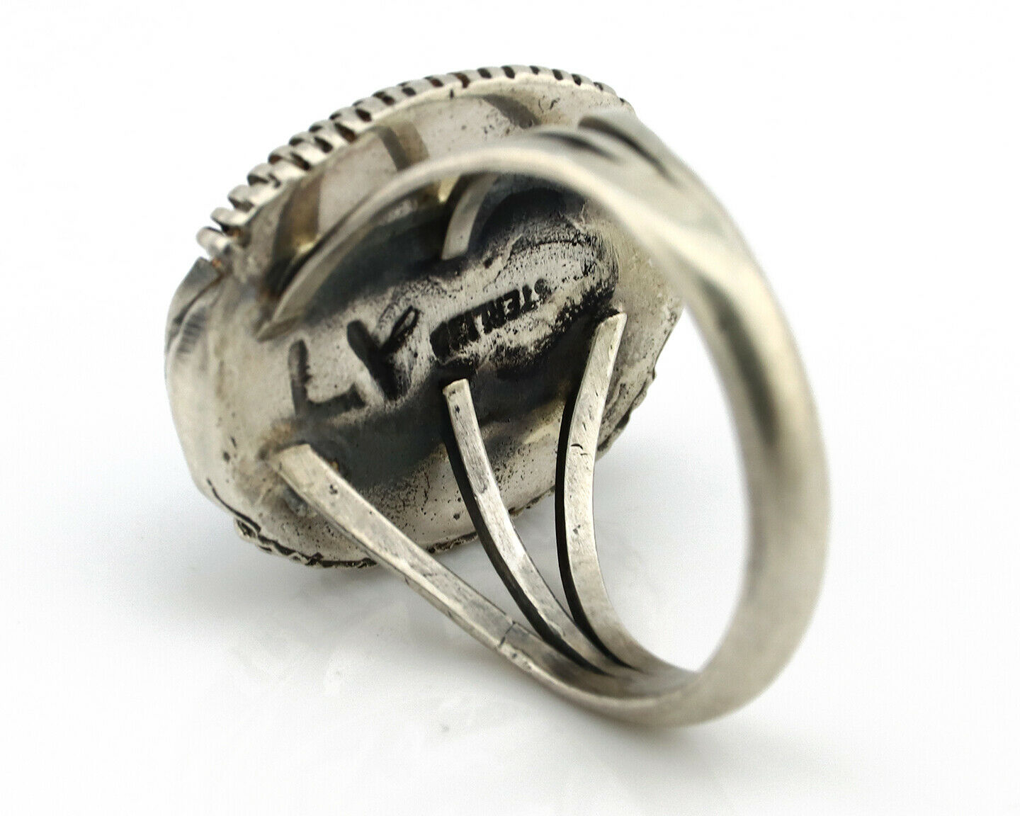 Navajo Ring .925 Silver Natural Mined Turquoise Artist Signed M Nez C80s