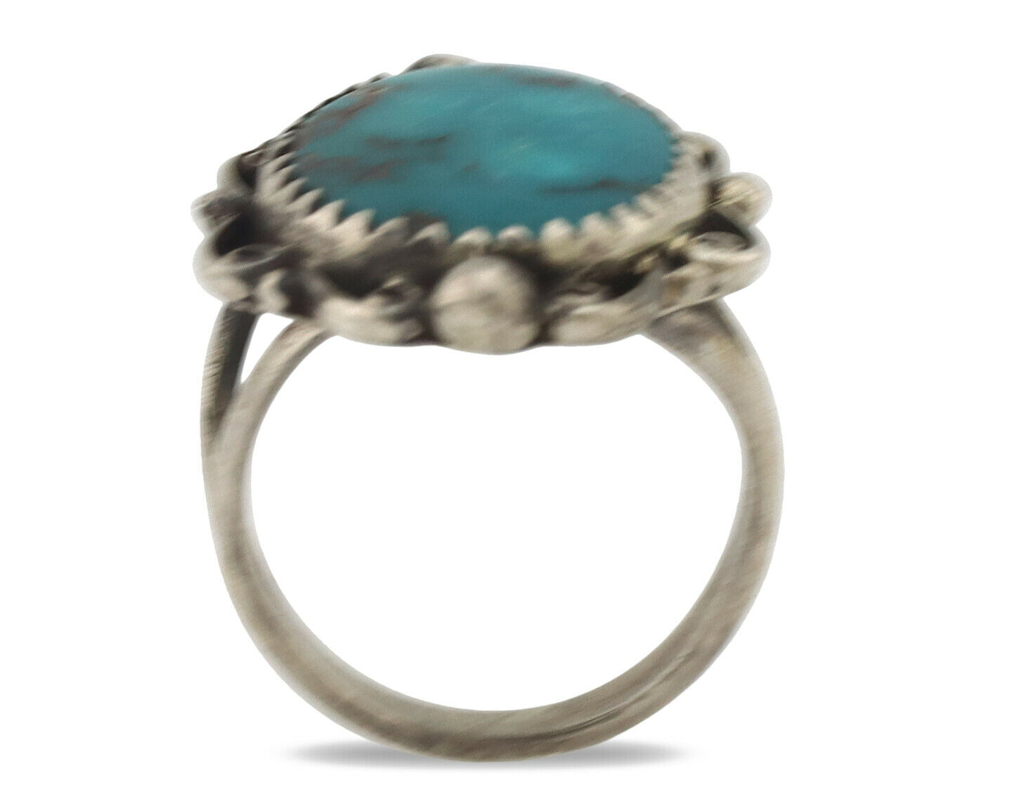 Navajo Ring .925 Silver Morenci Turquoise Artist Billy Eagle C.80's