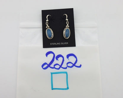 Navajo Earrings 925 Silver Natural Royal Blue Lapis Native American Artist C90s