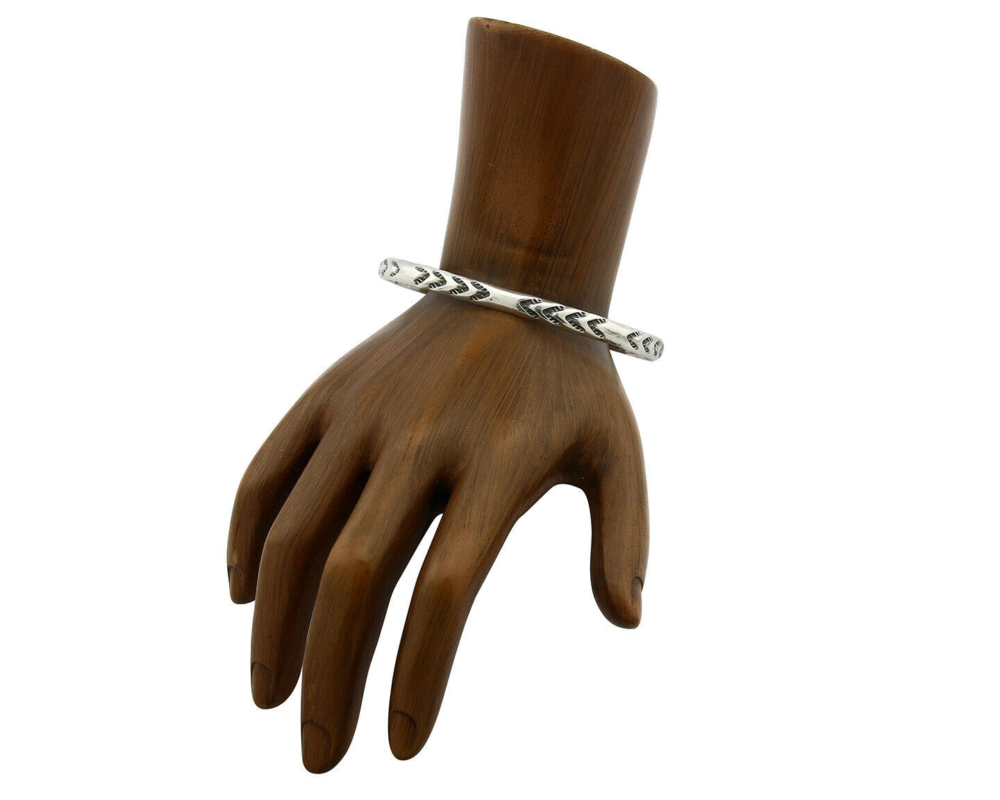 Navajo Bracelet .925 Silver Hand Stamped Arrow Head Artist I Montoya C.80's