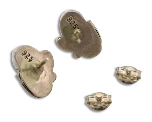 Navajo Earrings 925 Silver Natural Mined Turquoise Native American Artist C.80's