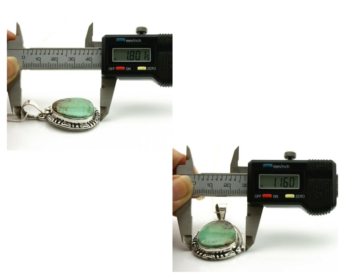 Navajo Necklace .925 Silver Kingman Turquoise Signed Tepee C.1980's