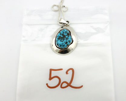 Navajo Necklace .925 Silver Sleeping Beauty Turquoise Signed C Montoya C.80's