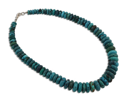 Navajo Necklace 925 Silver Black & Blue Spiderweb Turquoise Native Artist C.80's