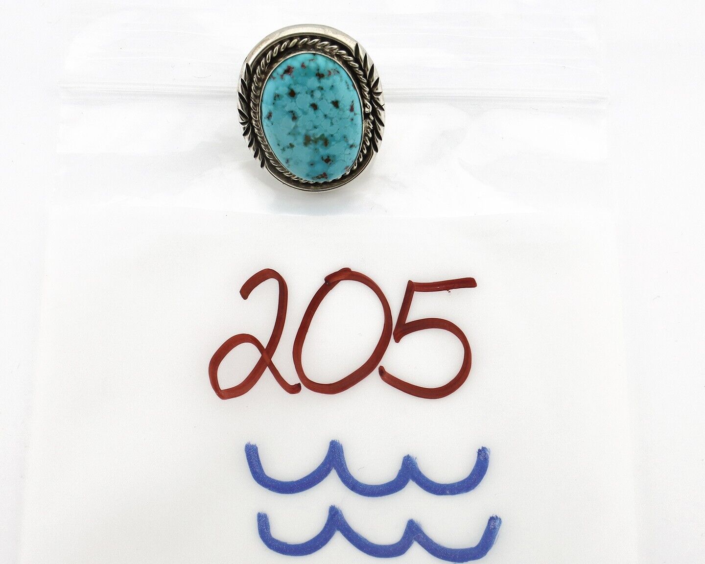 Navajo Ring 925 Silver Morenci Turquoise Signed Lee Bennett C.80's