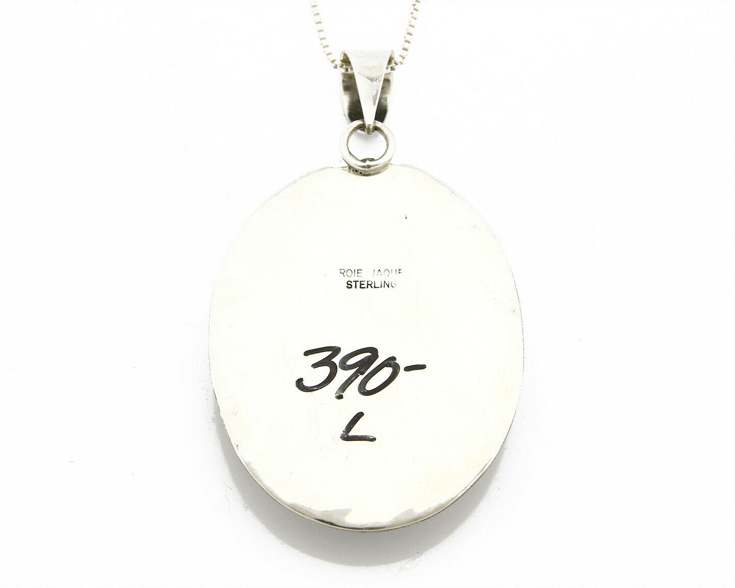 C.1980's Navajo Signed Roie Jaque .925 Silver Large Charoite Necklace