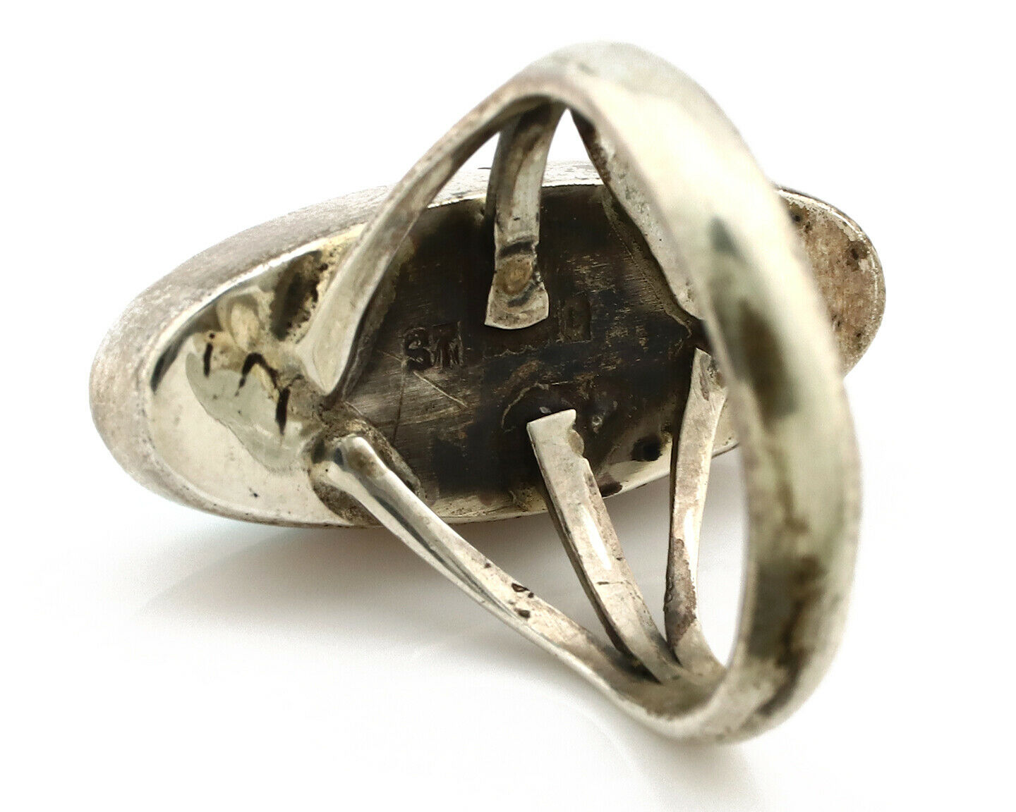 Navajo Ring .925 Silver Arizona Turquoise Native American Artist C80s