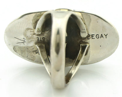 Navajo Ring 925 Silver Southwest Blue Turquoise Artist Signed Begay C.80's