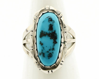 Navajo Ring .925 Silver Natural Blue Turquoise Native Artist C.80's