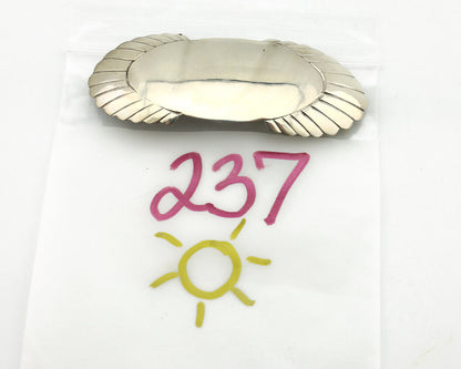 Navajo Hair Clip Barrette .925 Silver Hand Stamped Artist Signed C Montoya C80s