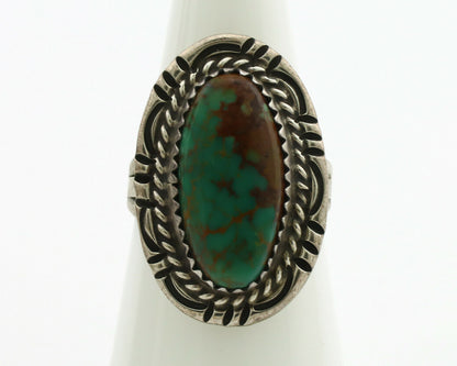 Navajo Ring .925 Silver Kingman Turquoise Native American Artist C.1980's