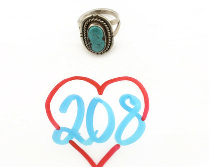 Navajo Ring .925 Silver Blue Turquoise Native American Artist C.1980's