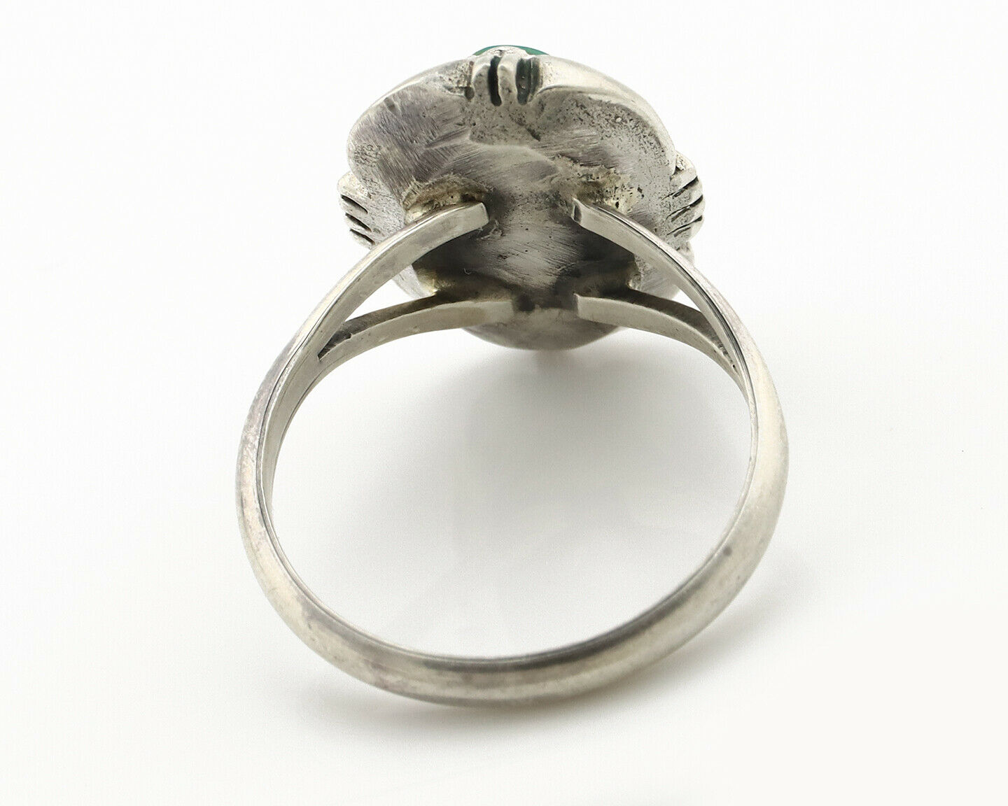 Navajo Ring .925 Silver Kingman Turquoise Handmade Native American Artist C.80's