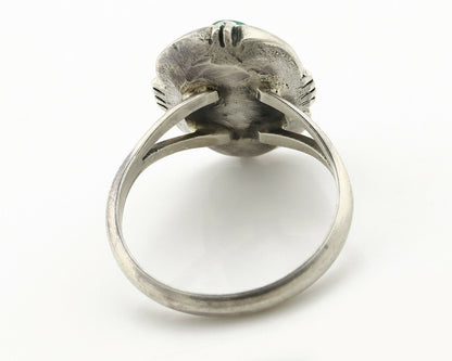 Navajo Ring .925 Silver Kingman Turquoise Handmade Native American Artist C.80's