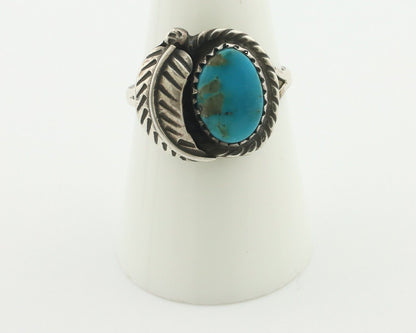 Navajo Handmade Ring .925 Silver Kingman Turquoise Native Artist C.80's