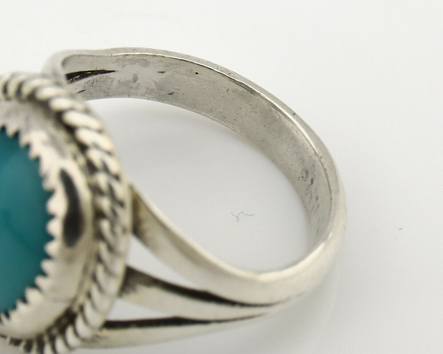 Navajo Ring .925 Silver Blue Southwest Turquoise Native Artist C.1980's
