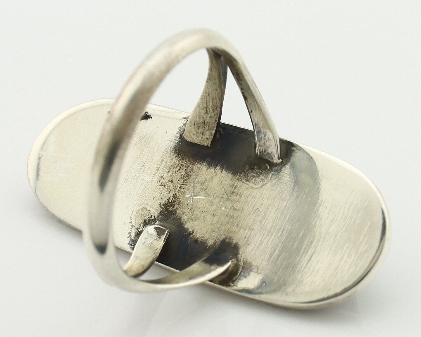 Navajo Ring .925 Silver Natural Blue Turquoise Native American Artist C.80's