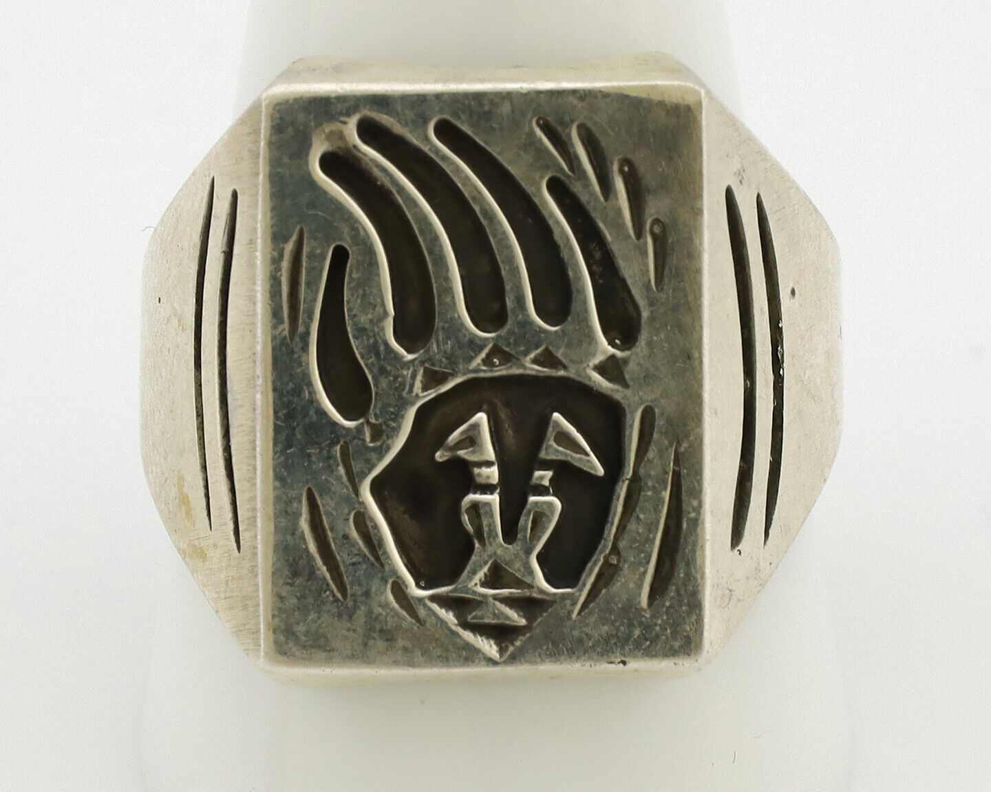 Navajo Bagger Paw Ring .925 Silver Handmade Native American Artist C.1980's