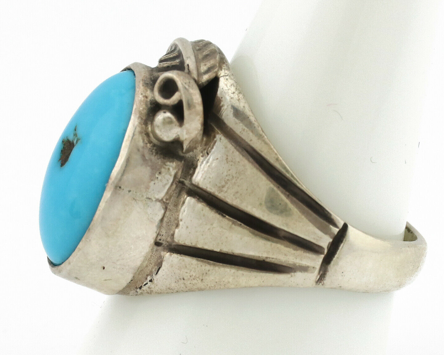 Navajo Ring .925 Silver Blue Turquoise Artist Native American C.80's