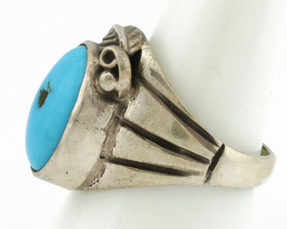 Navajo Ring .925 Silver Blue Turquoise Artist Native American C.80's