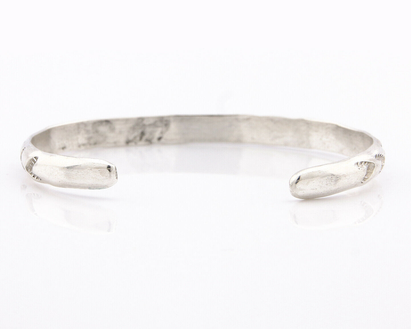 Navajo Bracelet .925 Silver Hand Stamped Arrow Head Artist V Montoya C.80's