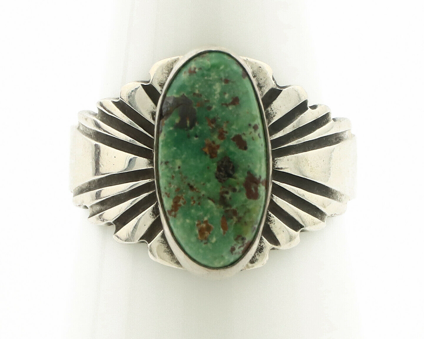 Navajo Ring .925 Silver Blue Green Arizona Turquoise Artist Signed Apache C.80's