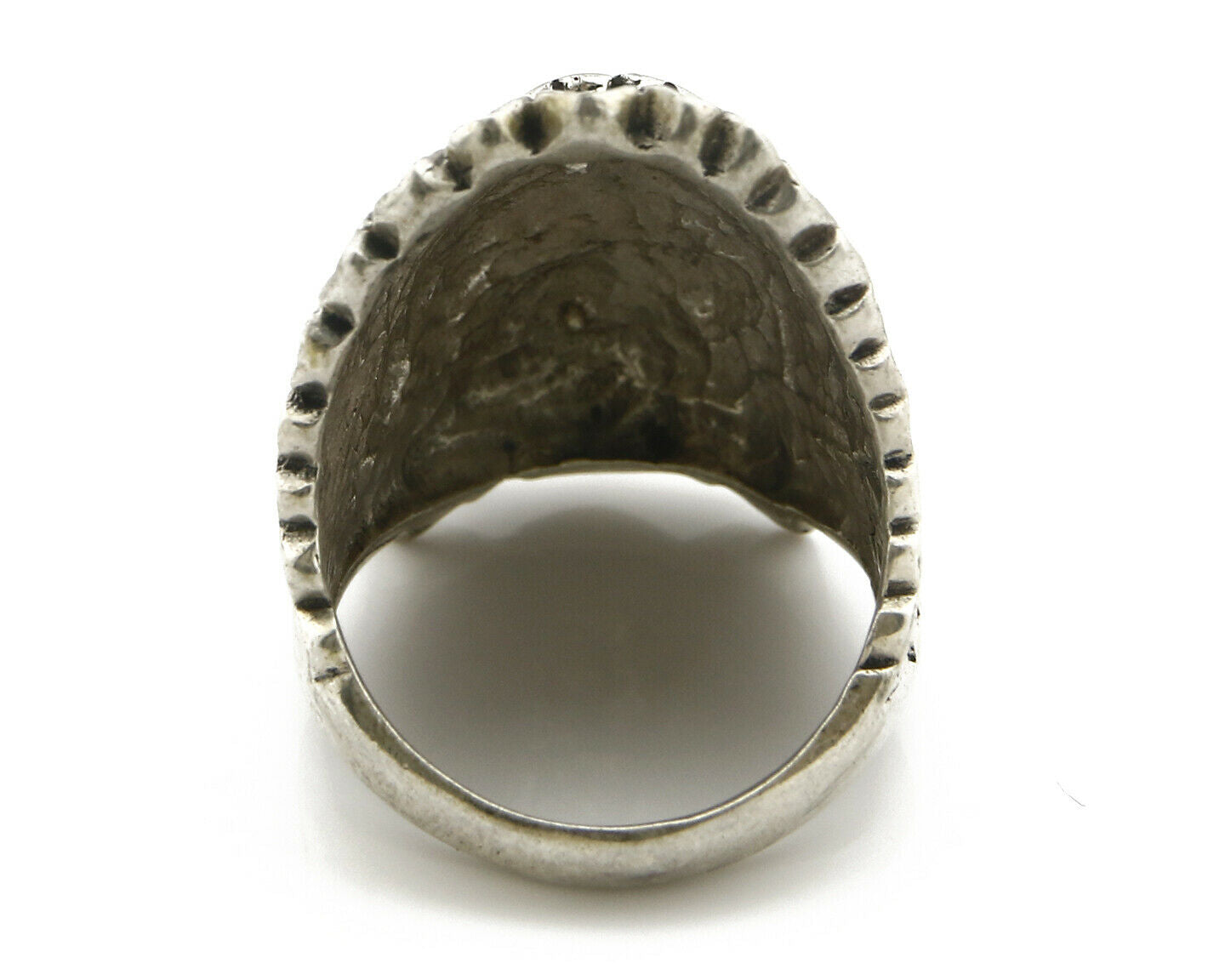 Navajo Indian War Chief Artist IT Ring .925 SOLID Sterling Silver C.80's Size 11